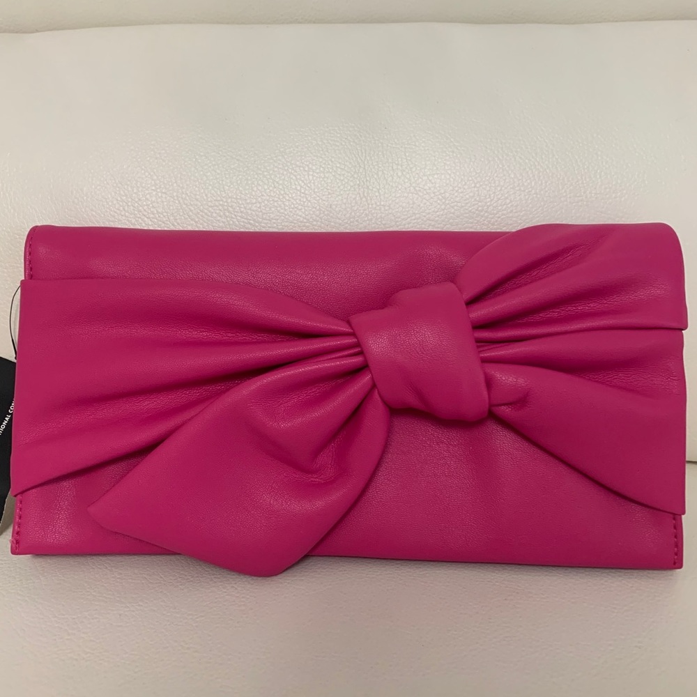 I-N-C Bowah Clutch/Shoulder Bag In Fuschia